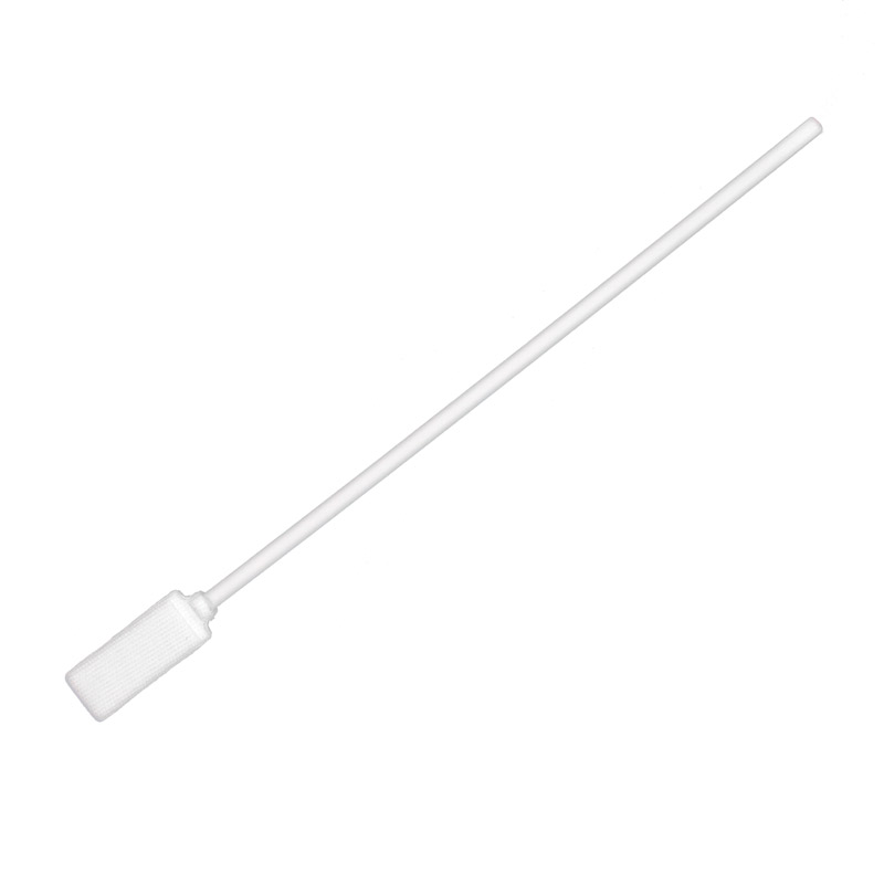 Square Head Polyester Swab with White Handle